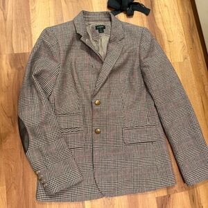 J. Crew Men's Blazer in Black and White Plaid